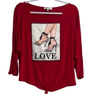 Love J Red High Heels Top Ladies Womens XL